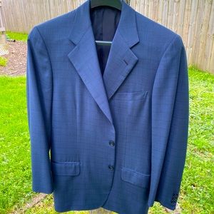 Brioni Palatino Men’s Navy Check Blazer - 40R
